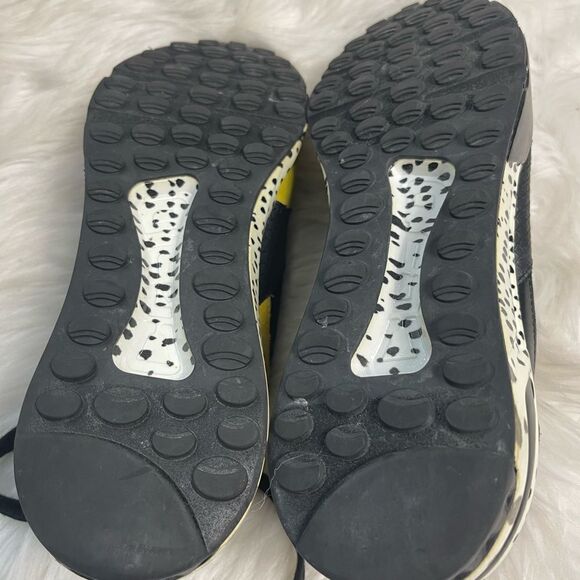 Steve Madden Boomer lace up wedge sneakers fabric Black & mustard yellow SZ9M - Picture 10 of 10